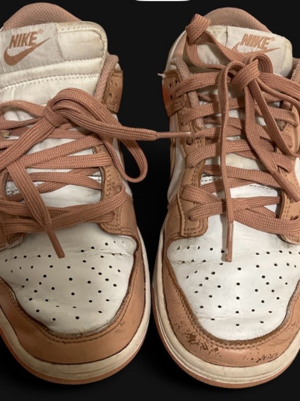 Nike 7 1/2 Low-Top Sneakers in White and Tan